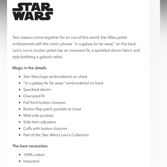 Star Wars Denim Trucker Jacket for Women by Levi's - Picture 11 of 13